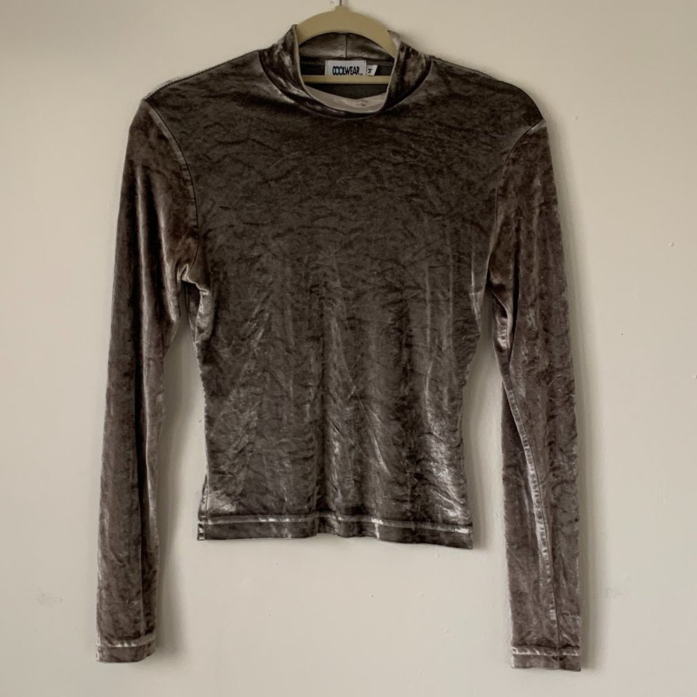Silver velvet top